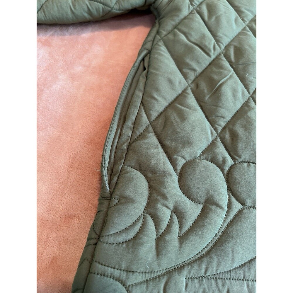 ASOS DESIGN Cut Work Quilted Jacket -Olive Khaki Womens S Small 4 6 - Picture 12 of 12